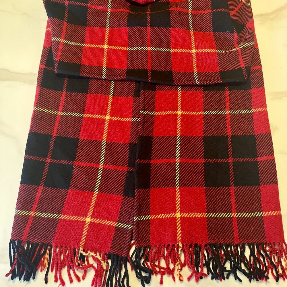 Burberry Japan Blue Label Hooded Tartan Wool Cape  + Gift Bag + Garment Bag - Picture 4 of 16